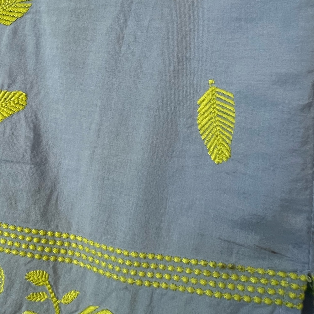 Gretchen Scott Designs Light Blue Dress w/Lime Embroidery, Good used condition - Picture 9 of 9